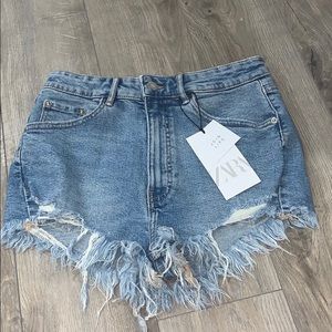 zara denim shorts